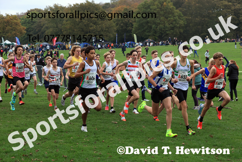 Boys Under-15s relay, 2025 Northern Cross Country Relays, Graves Park, Sheffield. Photo: David T. Hewitson/Sports for All Pics